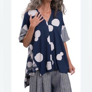 NEW Alembika Lily Top Mixed print Navy XS